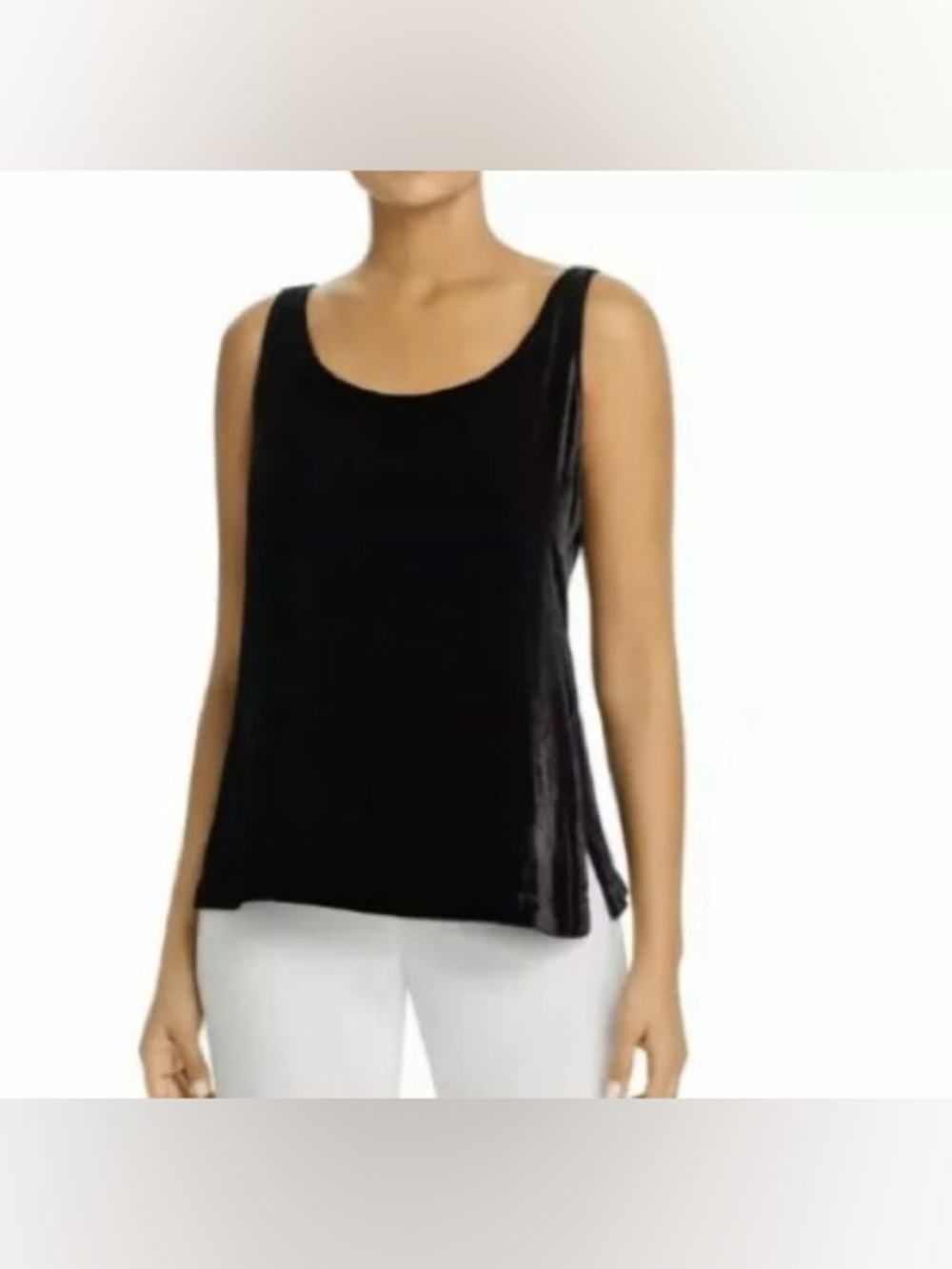Eileen Fisher Black Velvet Scoop Neck Tank